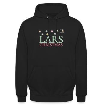 Lars Christmas Shirt für Leute, die Lars heißen - Unisex Hoodie - Schwarz - Vorne - Alina (178cm) & Michal (187cm)