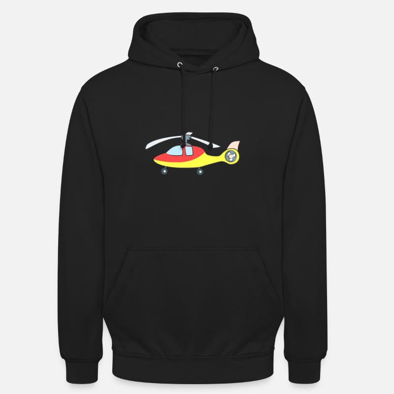 Tecknad helikopter - Luvtröja unisex - svart