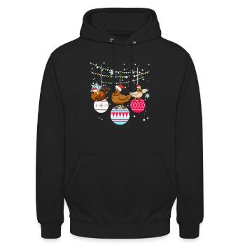 Huhn Hühner Hühnerstall Weihnachten Geschenk - Unisex Hoodie - Schwarz - Vorne - Alina (178cm) & Michal (187cm)