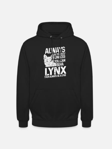 Luchs Tier - Unisex Hoodie - Schwarz