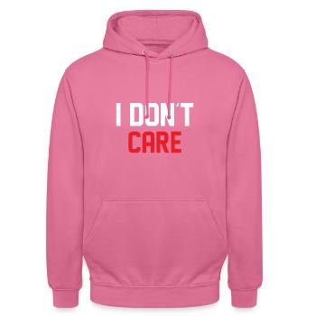 Drôle de sort - I DON’T CARE - Sweat-shirt à capuche unisexe - rose - Devant - Alina (178cm) & Michal (187cm)