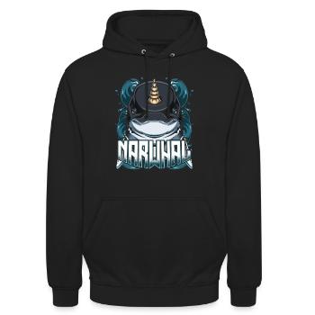 Narwals - Unisex Hoodie - Schwarz - Vorne - Alina (178cm) & Michal (187cm)