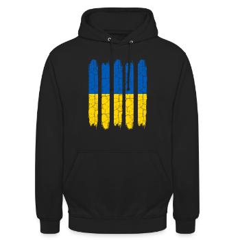 Ukraine - Sweat-shirt à capuche unisexe - noir - Devant - Alina (178cm) & Michal (187cm)