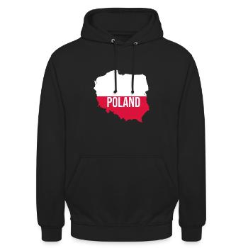 Pologne Polen Polska Souvenir - Sweat-shirt à capuche unisexe - noir - Devant - Alina (178cm) & Michal (187cm)