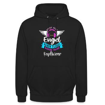 Telefonistin Seelsorge Callcenter Kundenservice - Unisex Hoodie - Schwarz - Vorne - Alina (178cm) & Michal (187cm)