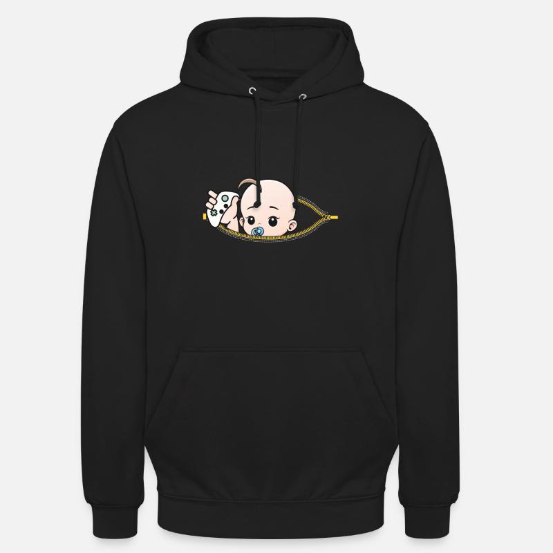 Grossesse Game Controller enceinte cadeau - Sweat-shirt à capuche unisexe - noir