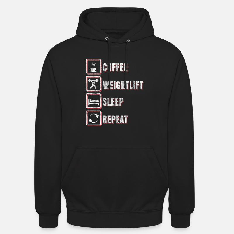 Gewichtheben Sport Routine - Unisex Hoodie - Schwarz