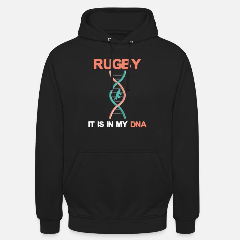 ADN de rugby - Sweat-shirt à capuche unisexe - noir