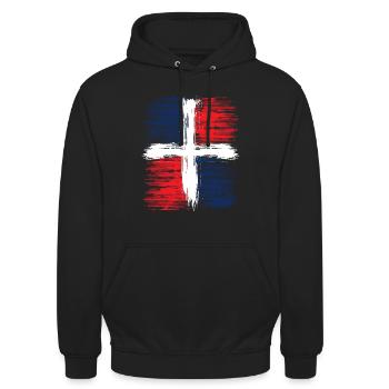 République Dominicaine - Sweat-shirt à capuche unisexe - noir - Devant - Alina (178cm) & Michal (187cm)