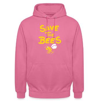 Économiste naturaliste, cadeau The Save The Bees - Sweat-shirt à capuche unisexe - rose - Devant - Alina (178cm) & Michal (187cm)