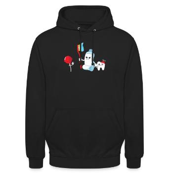 Toothpaste Brush Tooth Dentist Dental Hygienist - Unisex Hoodie - black - Front - Alina (178cm) & Michal (187cm)