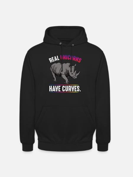 Real Unicorns Have Curves - Unisex Hoodie - Schwarz