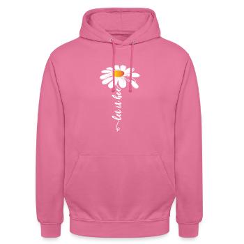 let it bee Gänseblümchen Margerite Blumenmotiv - Unisex Hoodie - Pink - Vorne - Alina (178cm) & Michal (187cm)