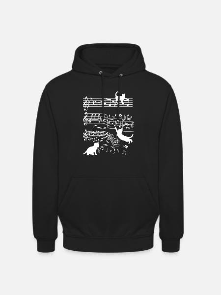 Cats Musician Funny Clef Gift - Unisex Hoodie - black