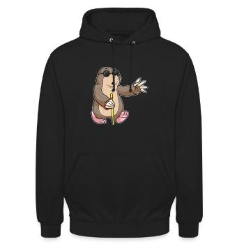 Lustiger Maulwurf  - Unisex Hoodie - Schwarz - Vorne - Alina (178cm) & Michal (187cm)