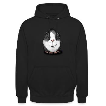 Freches Meerschweinchen - Unisex Hoodie - Schwarz - Vorne - Alina (178cm) & Michal (187cm)