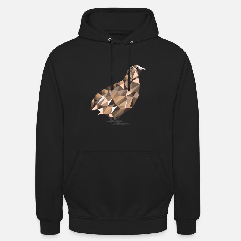 Polygone cailles cailles cailles cailles cadeau - Sweat-shirt à capuche unisexe - noir