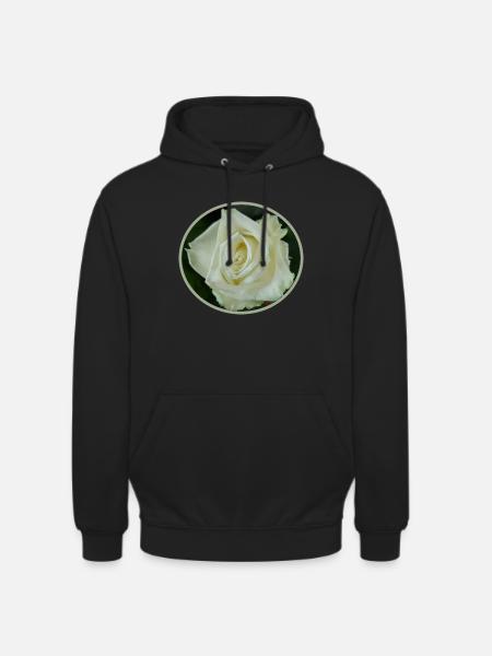 FLEUR DE ROSE BLANCHE - Sweat-shirt à capuche unisexe - noir