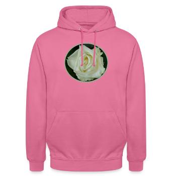 white ROSE BLOSSOM - Unisex Hoodie - pink - Front - Alina (178cm) & Michal (187cm)