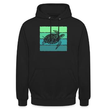 Schildkröte - Unisex Hoodie - Schwarz - Vorne - Alina (178cm) & Michal (187cm)