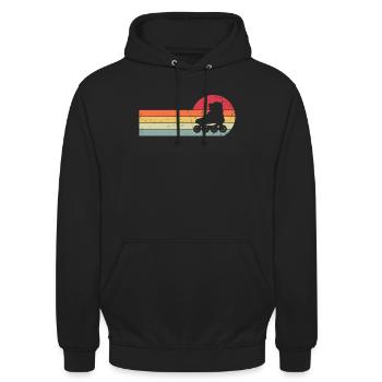 Inline Skates - Unisex Hoodie - Schwarz - Vorne - Alina (178cm) & Michal (187cm)
