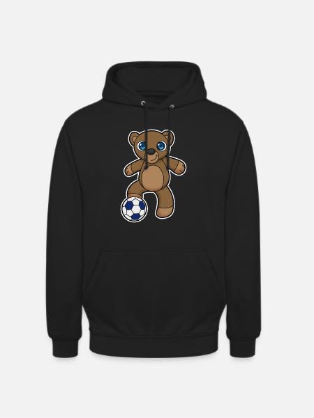 Bear Soccer Player Soccer - Unisex Hoodie - black