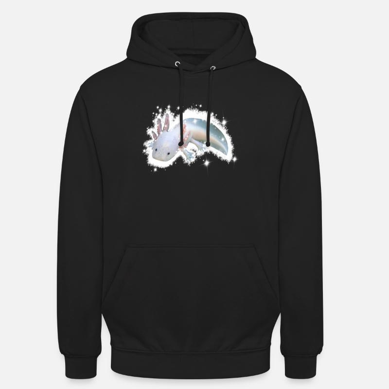 axolotl blanc - Sweat-shirt à capuche unisexe - noir