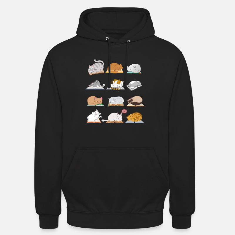 Collection de chats de lecture - Sweat-shirt à capuche unisexe - noir