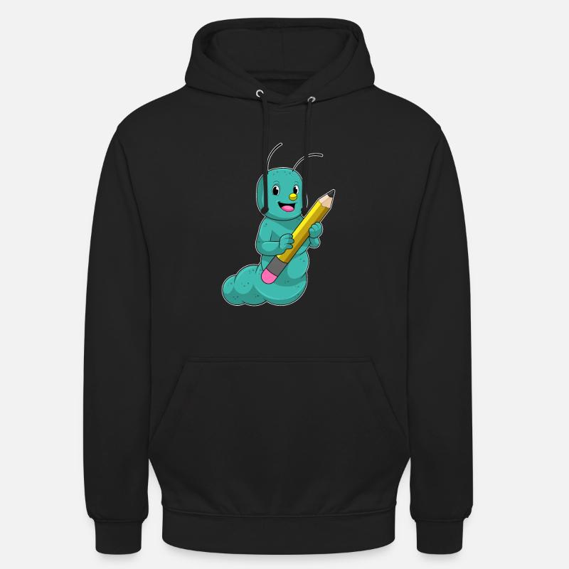 Chenille au crayon - Sweat-shirt à capuche unisexe - noir