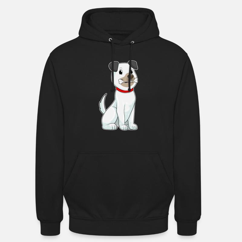 Hund mit Knochen - Unisex Hoodie - Schwarz