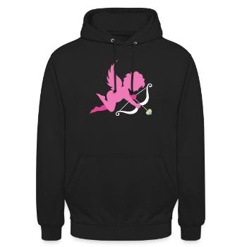 Amor Cupid Liebe LGBT Regenbogen schwul rosa - Unisex Hoodie - Schwarz - Vorne - Alina (178cm) & Michal (187cm)