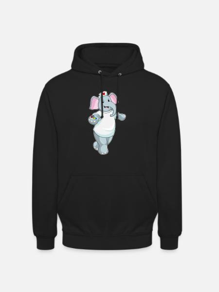 Médecine infirmière éléphant - Sweat-shirt à capuche unisexe - noir