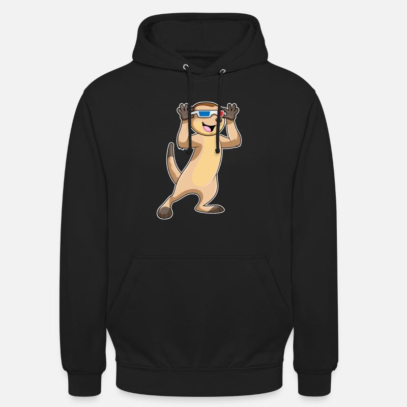 Suricates avec lunettes - Sweat-shirt à capuche unisexe - noir