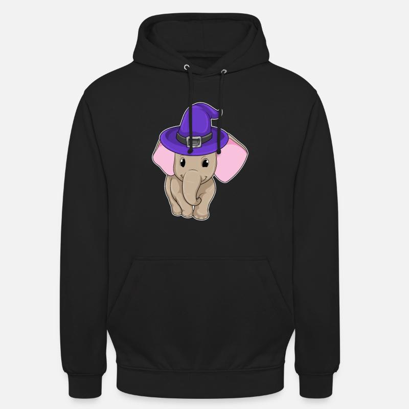 Elefant als Zauberer - Unisex Hoodie - Schwarz