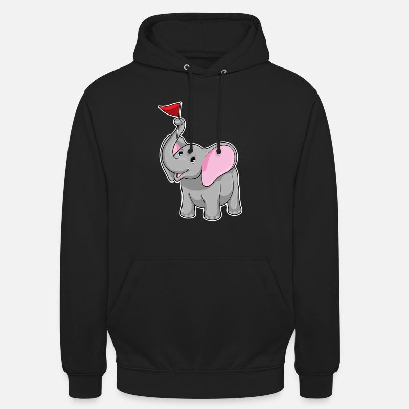 Éléphant avec drapeau - Sweat-shirt à capuche unisexe - noir