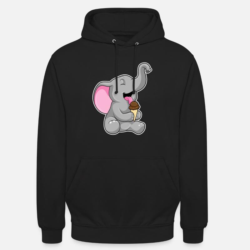 Glace gaufre éléphant - Sweat-shirt à capuche unisexe - noir