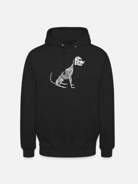 Skeleton Dog Halloween Design - Unisex Hoodie - black