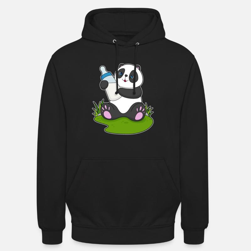 Bouteille de lait Panda - Sweat-shirt à capuche unisexe - noir