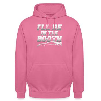 Je serai dans le stand Peintre de carrosserie - Sweat-shirt à capuche unisexe - rose - Devant - Alina (178cm) & Michal (187cm)