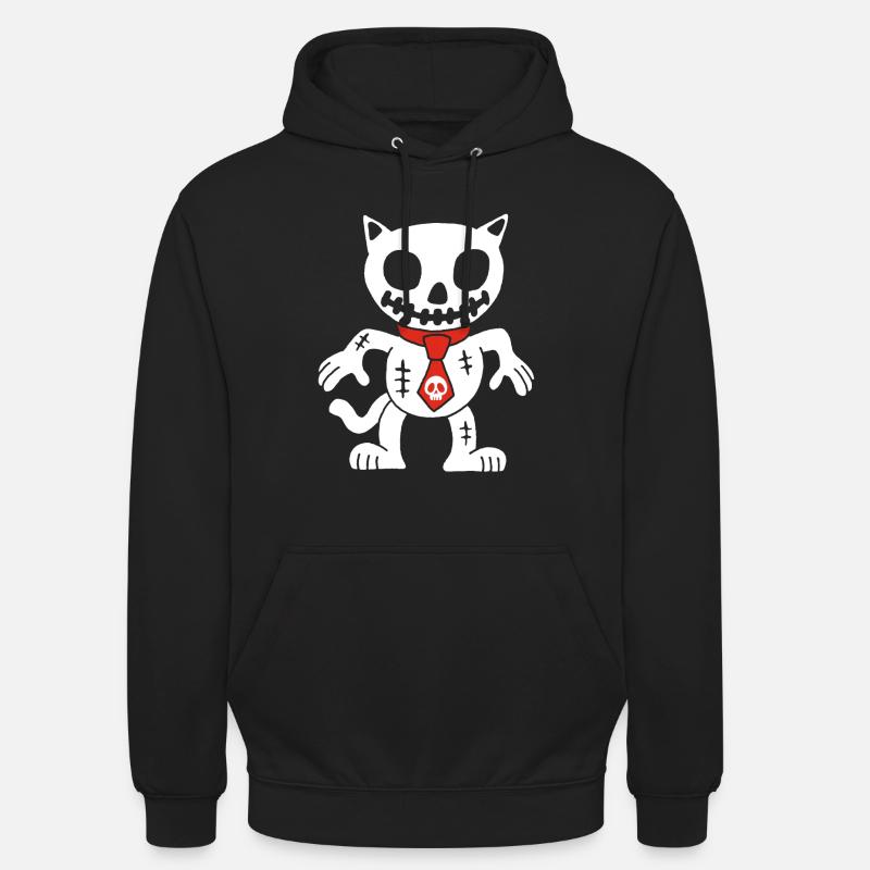 Weiße Katze Voodoo Puppe - Unisex Hoodie - Schwarz
