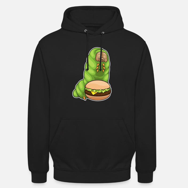 Raupe Cheeseburger - Unisex Hoodie - Schwarz