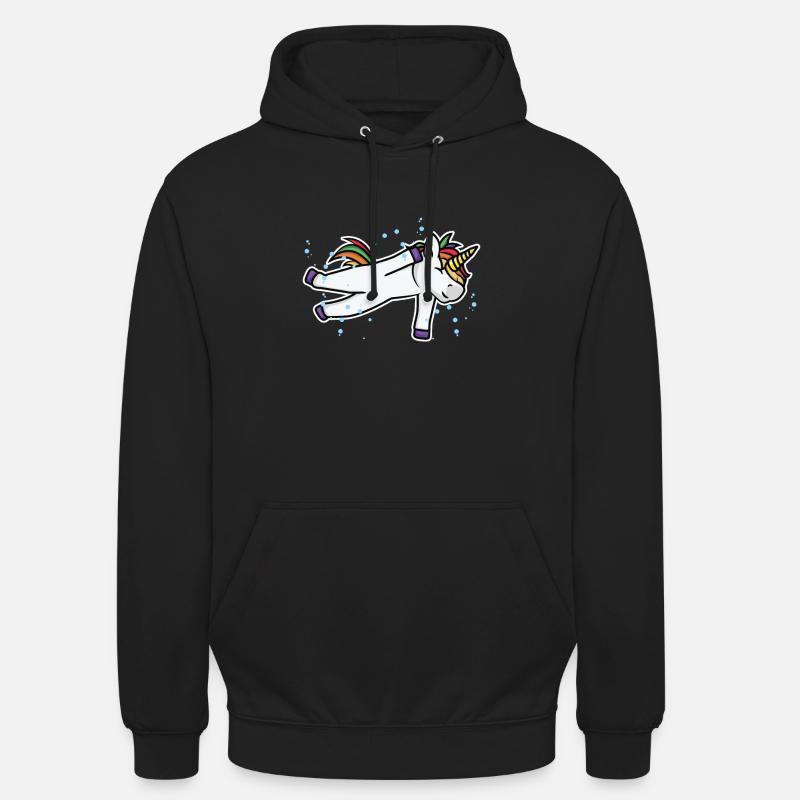Licorne nageuse - Sweat-shirt à capuche unisexe - noir