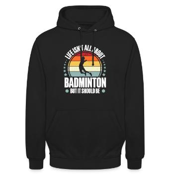 Badminton - Sweat-shirt à capuche unisexe - noir - Devant - Alina (178cm) & Michal (187cm)