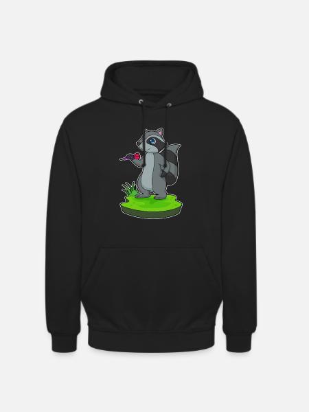 Fléchette raton laveur - Sweat-shirt à capuche unisexe - noir