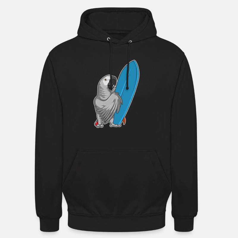 Parrot surf board Summer - Sweat-shirt à capuche unisexe - noir