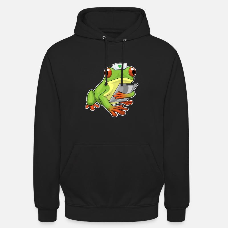 Infirmière grenouille - Sweat-shirt à capuche unisexe - noir