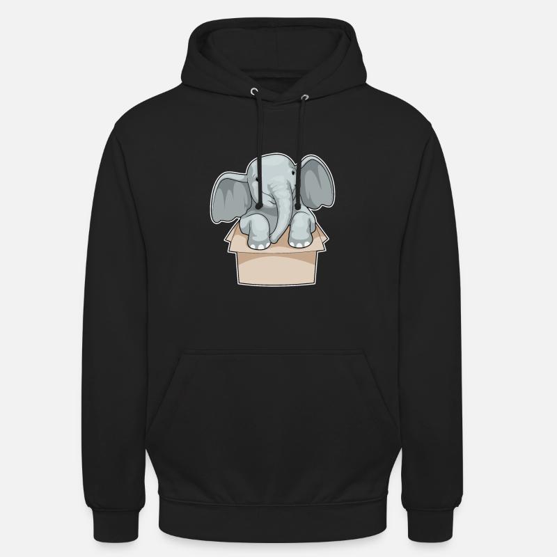 Boîte à éléphants - Sweat-shirt à capuche unisexe - noir