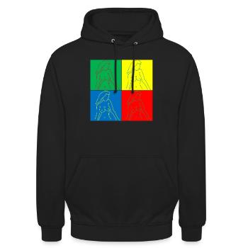 Wow - Unisex Hoodie - Schwarz - Vorne - Alina (178cm) & Michal (187cm)