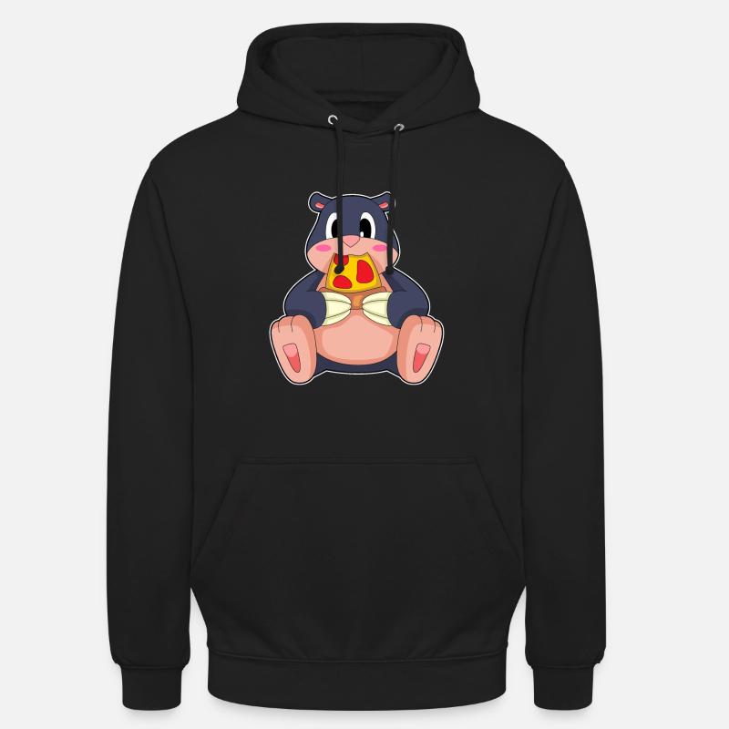Pizza taupe - Sweat-shirt à capuche unisexe - noir