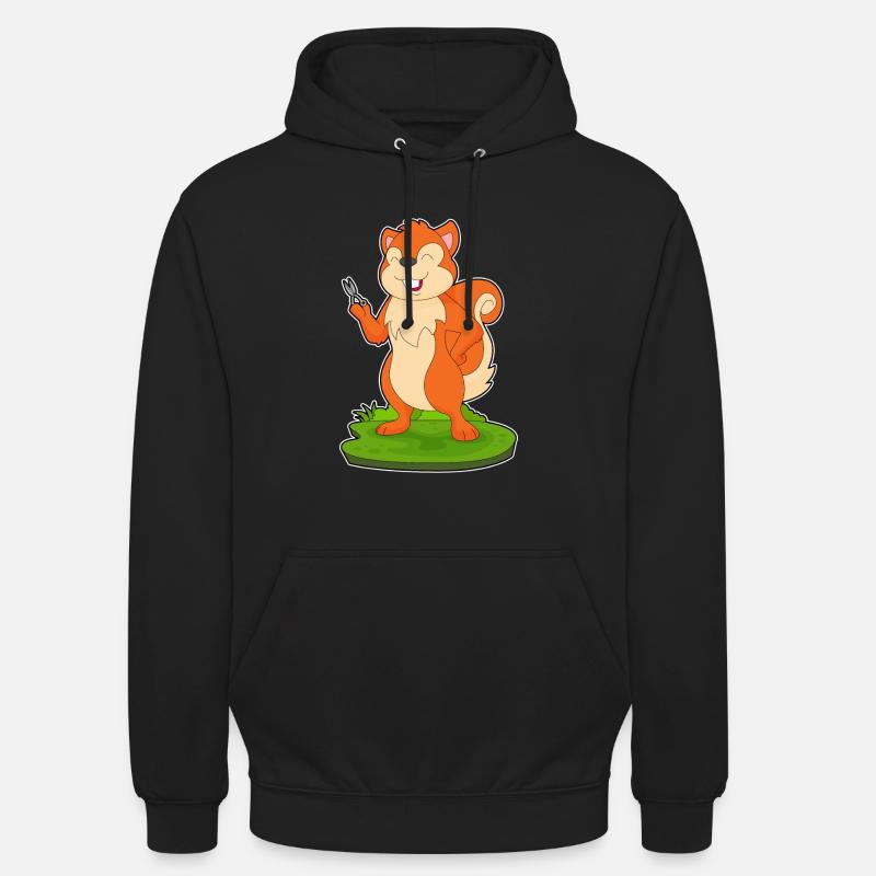 Écureuil Coiffeur Ciseaux - Sweat-shirt à capuche unisexe - noir